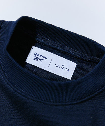 NAUTICA X REEBOK / 弧形LOGO落肩短版 圓領衫 (女生)