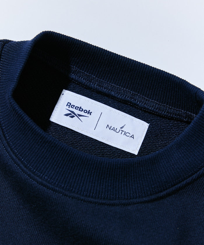 NAUTICA X REEBOK / 弧形LOGO落肩短版 圓領衫 (女生)