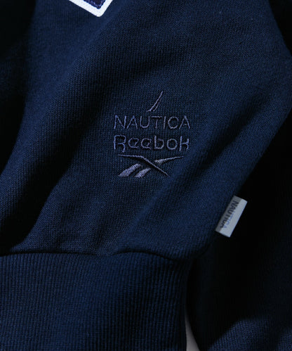 NAUTICA X REEBOK / 弧形LOGO落肩短版 圓領衫 (女生)