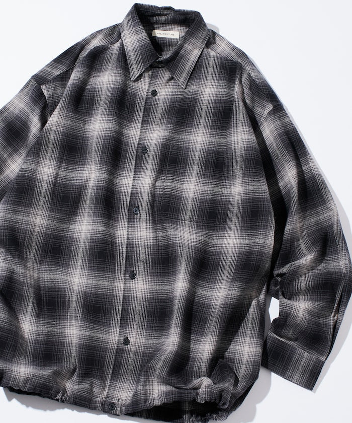 FREAK’S STORE / 漸層格紋 束口 襯衫