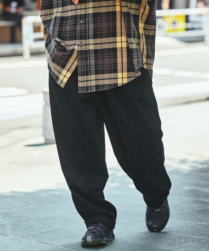 NAUTICA / 燈芯絨寬版褶裝長褲