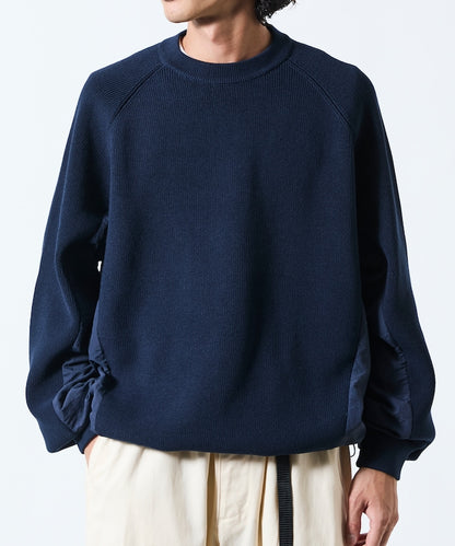 FREAK’S STORE / 拼接抽繩下襬 針織圓領衫