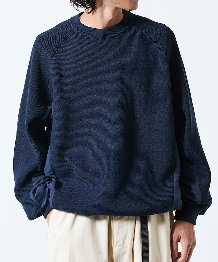 FREAK’S STORE / 拼接抽繩下襬 針織圓領衫