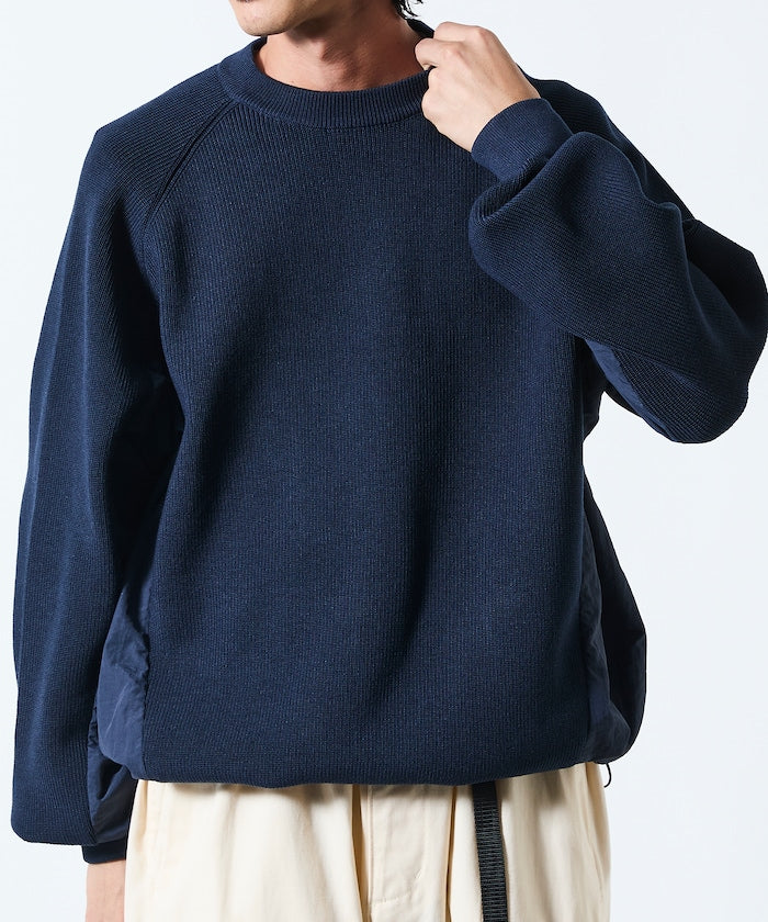 FREAK’S STORE / 拼接抽繩下襬 針織圓領衫