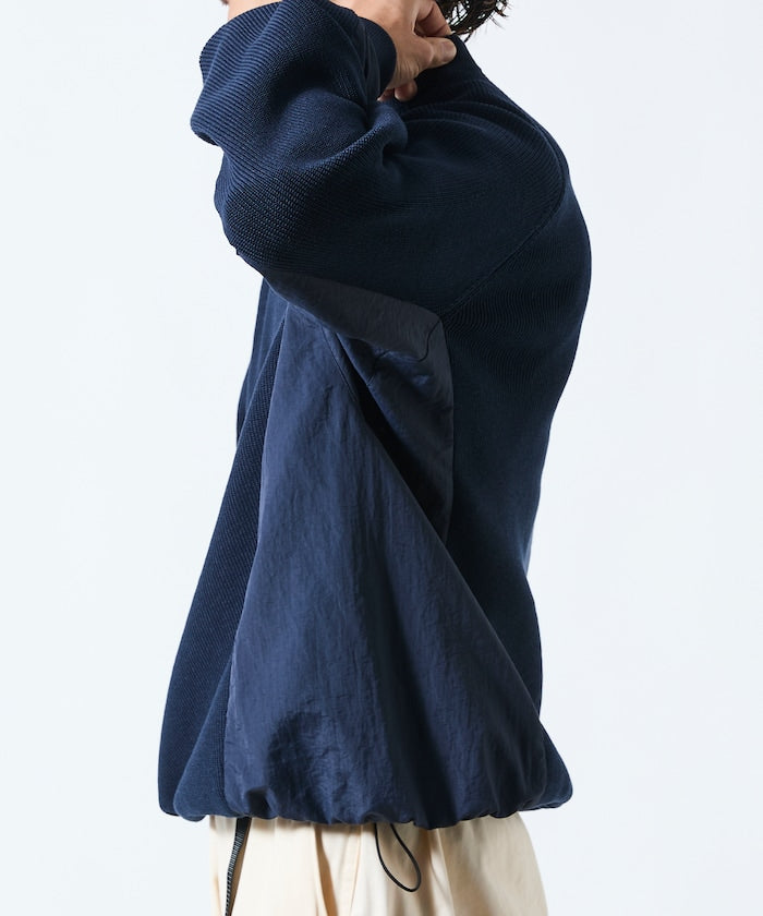 FREAK’S STORE / 拼接抽繩下襬 針織圓領衫