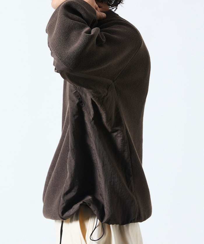 FREAK’S STORE / 拼接抽繩下襬 針織圓領衫