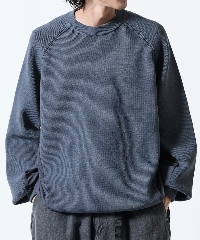 FREAK’S STORE / 拼接抽繩下襬 針織圓領衫