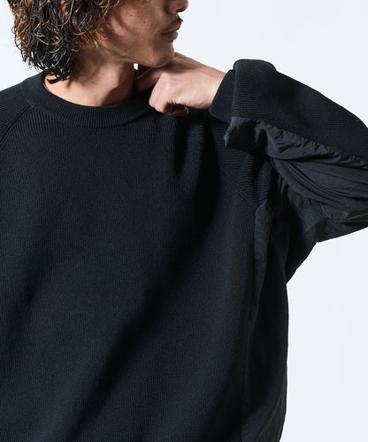 FREAK’S STORE / 拼接抽繩下襬 針織圓領衫