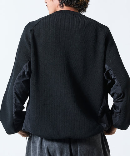 FREAK’S STORE / 拼接抽繩下襬 針織圓領衫