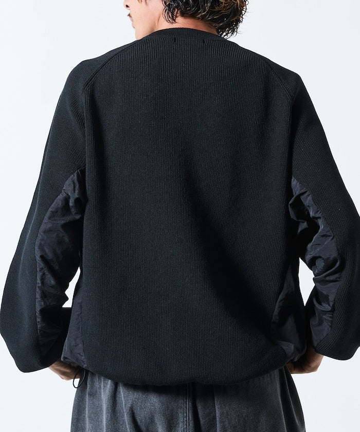 FREAK’S STORE / 拼接抽繩下襬 針織圓領衫