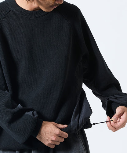 FREAK’S STORE / 拼接抽繩下襬 針織圓領衫