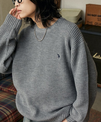 U.S. POLO ASSN. / 刺繡畔編圓領針織衫