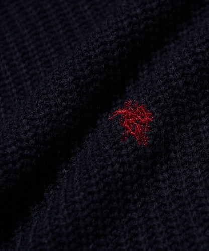 U.S. POLO ASSN. / 刺繡畔編圓領針織衫