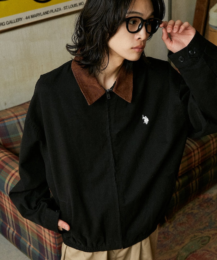 U.S. POLO ASSN. / 燈芯絨 拼接 立領外套