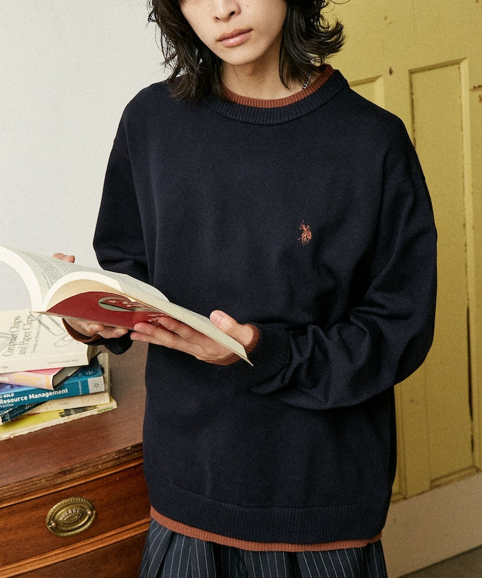 U.S. POLO ASSN. / FAKE LAYERED KNIT 雙層假兩件針織衫
