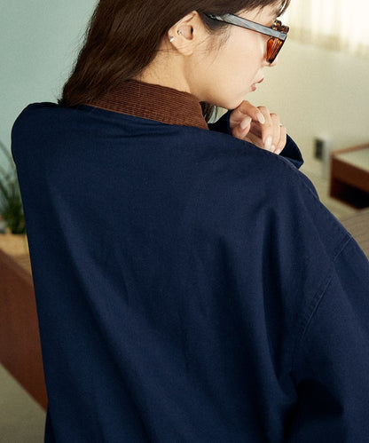U.S. POLO ASSN. / 燈芯絨 拼接 立領外套