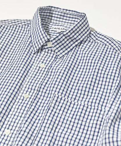 CAHLUMN Magazine Pocket Broad Shirt(Gingham) / 格紋襯衫