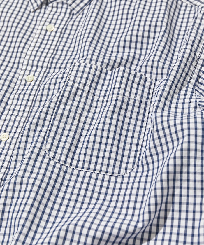 CAHLUMN Magazine Pocket Broad Shirt(Gingham) / 格紋襯衫