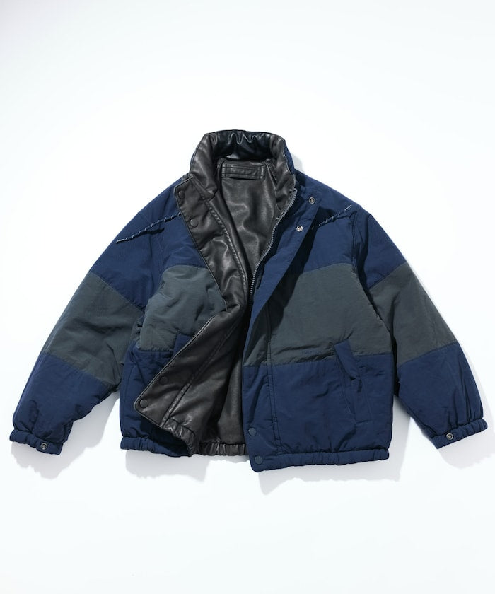 NAUTICA / 異材質雙面穿短版中綿外套