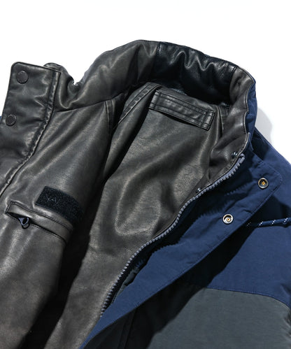 NAUTICA / 異材質雙面穿短版中綿外套