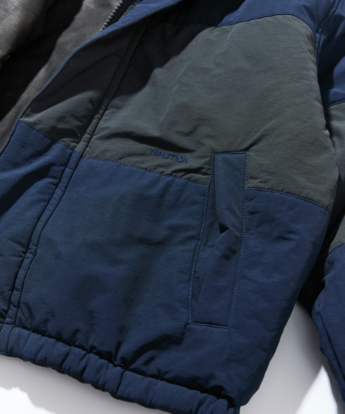 NAUTICA / 異材質雙面穿短版中綿外套