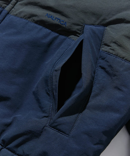NAUTICA / 異材質雙面穿短版中綿外套
