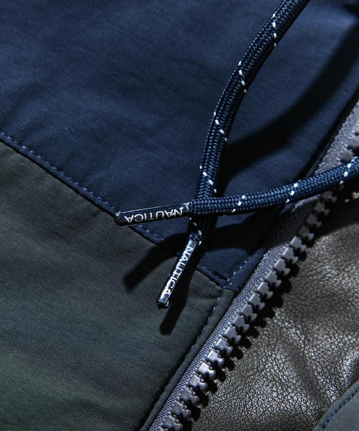 NAUTICA / 異材質雙面穿短版中綿外套