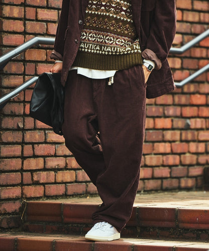 NAUTICA / 燈芯絨寬版褶裝長褲