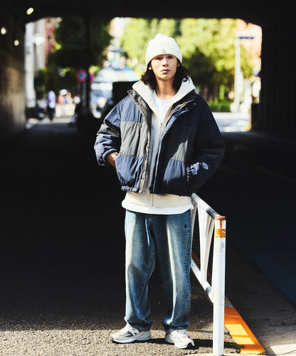 NAUTICA / 異材質雙面穿短版中綿外套