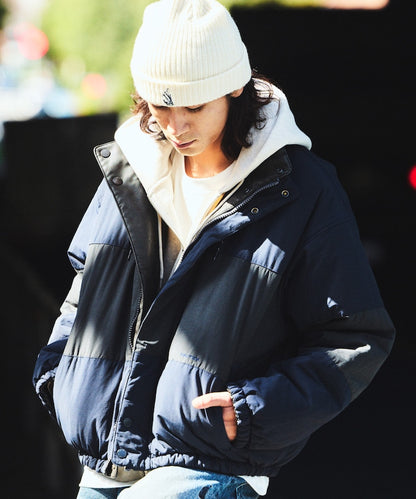 NAUTICA / 異材質雙面穿短版中綿外套