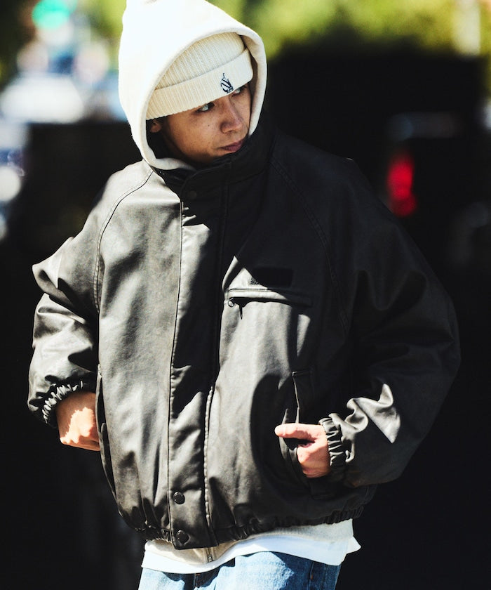 NAUTICA / 異材質雙面穿短版中綿外套