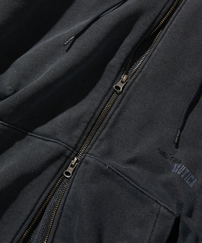 NAUTICA / 刷舊 雙向拉鍊帽衫