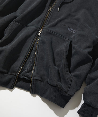 NAUTICA / 刷舊 雙向拉鍊帽衫