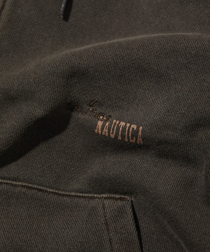 NAUTICA / 刷舊 雙向拉鍊帽衫