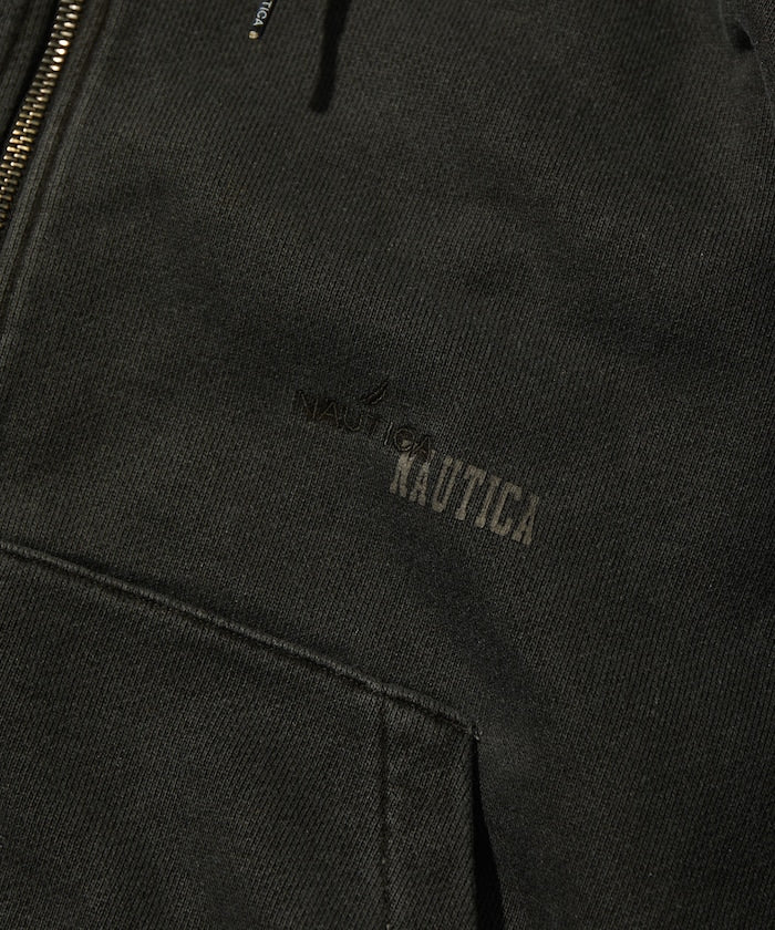 NAUTICA / 刷舊 雙向拉鍊帽衫