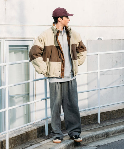 NAUTICA / 異材質雙面穿短版中綿外套