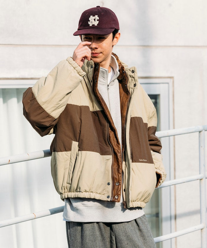 NAUTICA / 異材質雙面穿短版中綿外套