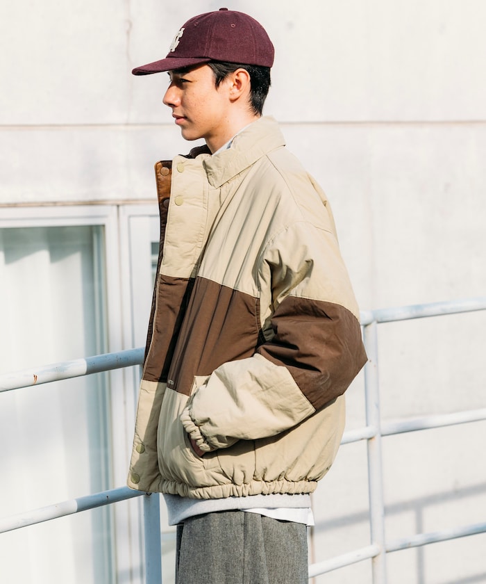 NAUTICA / 異材質雙面穿短版中綿外套