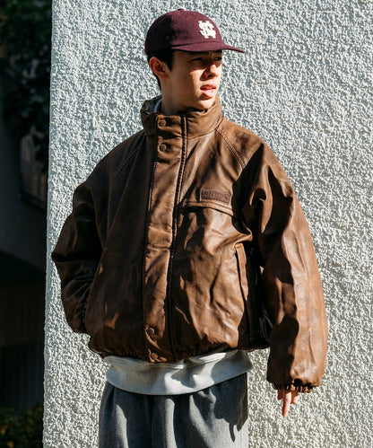 NAUTICA / 異材質雙面穿短版中綿外套