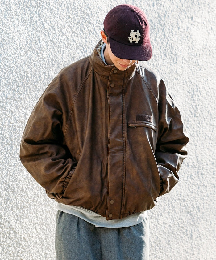 NAUTICA / 異材質雙面穿短版中綿外套