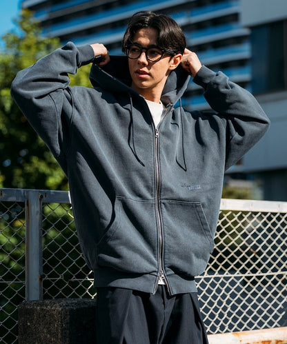 NAUTICA / 刷舊 雙向拉鍊帽衫