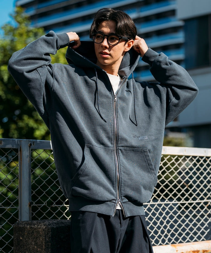 NAUTICA / 刷舊 雙向拉鍊帽衫