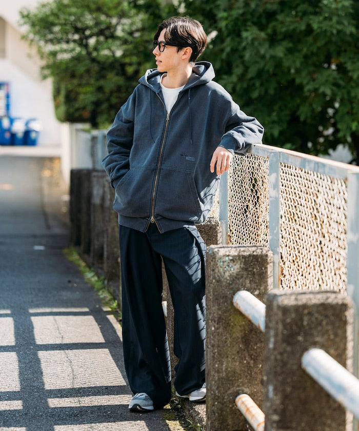 NAUTICA / 刷舊 雙向拉鍊帽衫