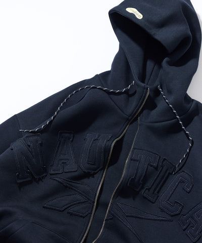 NAUTICA JP X REEBOK / 雙品牌拱形字樣 拉鍊連帽衫