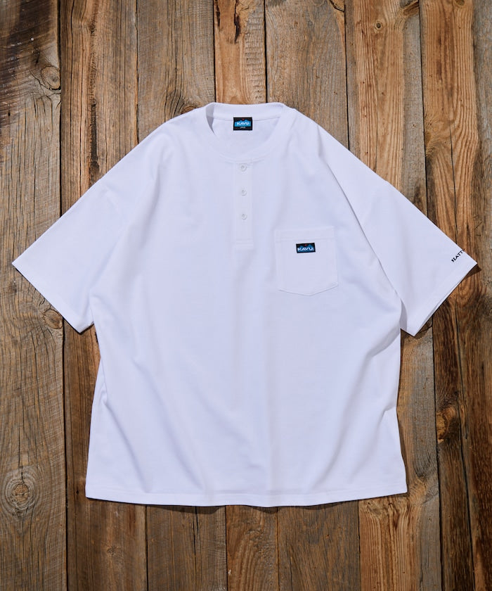 KAVU  × FREAK'S STORE / 刺繡亨利領 短袖T恤