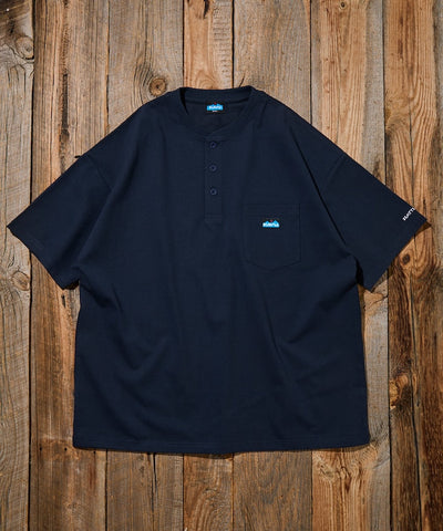 KAVU  × FREAK'S STORE / 刺繡亨利領 短袖T恤