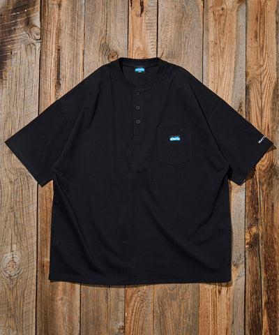 KAVU  × FREAK'S STORE / 刺繡亨利領 短袖T恤