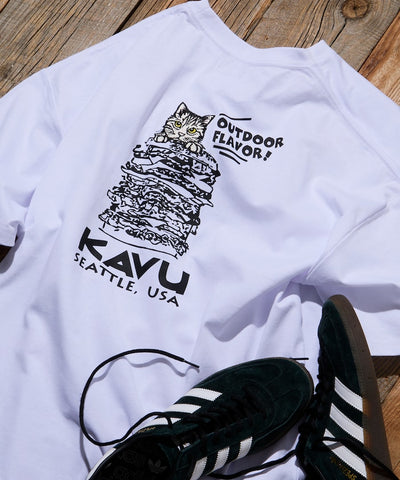 KAVU  × FREAK'S STORE / 漢堡貓刺繡 短袖T恤