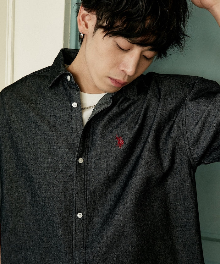 U.S. POLO ASSN. / 刺繡牛仔襯衫