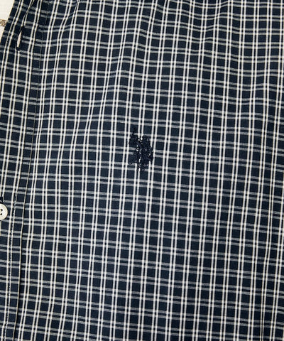 U.S. POLO ASSN. / 刺繡格紋 短袖襯衫
